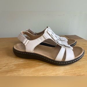 Clarks Sandals | collection by Clark’s ultimate comfort white stewpot sandal
